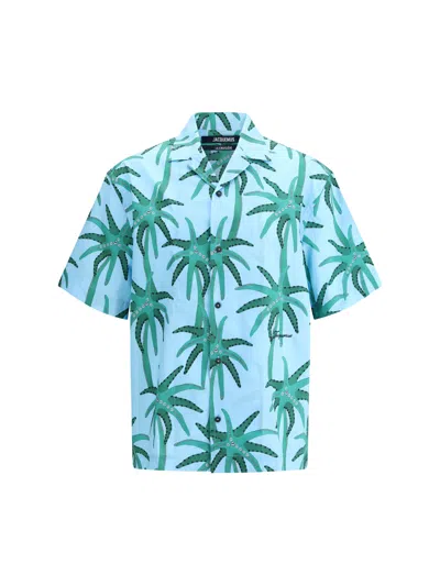 Jacquemus Floral-print Shirt In Blue