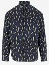 Jacquemus 'la Chemise Jean' Blue Shirt With Spread Collar And All-over Logo Motif In Blue