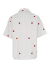 Jacquemus 'la Chemise Jean' White Shirt With Cuban Collar And All-over Logo Motif In White