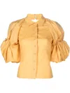 Jacquemus La Chemise Maraca Puff-sleeve Shirt In Gelb