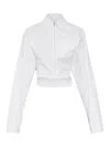 Jacquemus Mirada Cropped Long Sleeve Shirt With Pocket In White