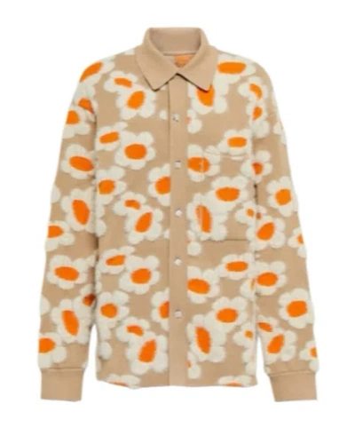 Jacquemus La Chemise Neve Floral Cardigan In Brown