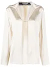 Jacquemus Notte Logo Plaque Blouse In White