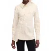 Jacquemus La Chemise Pablo In Jacquard Business Big Logo Stripes Beige/white In Neutral