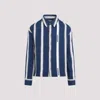 Jacquemus La Chemise Papier Striped Boxy Shirt In Gx Jacquard Logo Stripes Whi