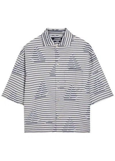 Jacquemus La Chemise Plage Striped Jacquard Cotton Shirt In Multi