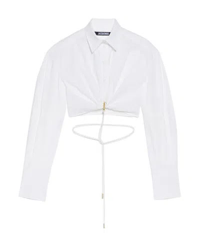 JACQUEMUS LA CHEMISE PLIDAO CROPPED SHIRT