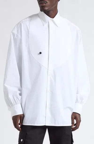 Jacquemus La Chemise Poisson Stretch Cotton Poplin Shirt In White