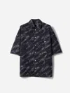 Jacquemus Rio Fish Print Shirt Short Sleeves Pocket In Blue