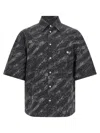 Jacquemus Rio Fish Print Shirt Short Sleeves Pocket In Black