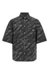Jacquemus Rio Fish Print Shirt Short Sleeves Pocket In Black