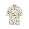 Jacquemus Yellow Cotton Jean Shirt With Playful Leaf Pattern