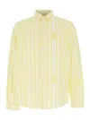 Jacquemus La Chemise Simon Beige Shirt With Classic Collar And All-over Striped Motif In Cotton Man In Beige