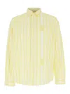 Jacquemus La Chemise Simon Beige Shirt With Classic Collar And All-over Striped Motif In Cotton Man In Beige