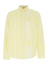 Jacquemus La Chemise Simon Beige Shirt With Classic Collar And All-over Striped Motif In Cotton Man In Neutrals