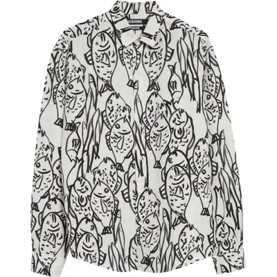 JACQUEMUS JACQUEMUS LA CHEMISE SIMON FISH PRINT BUTTON-UP SHIRT