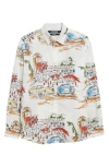 Jacquemus La Chemise Simon Shirt In Print Capri Cars White