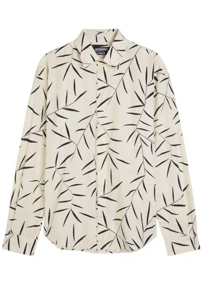 Jacquemus La Chemise Simon Printed Cotton Shirt In Neutral