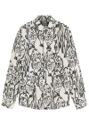 Jacquemus 'la Chemise Simon' White Shirt With All-over Printed Motif In Black And White