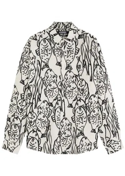 Jacquemus La Chemise Simon Printed Woven Shirt In White