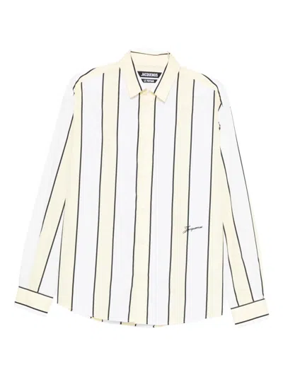 Jacquemus Simon Shirt Buttoned Cuffs Striped Pattern In White