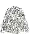 Jacquemus 'la Chemise Simon' White Shirt With All-over Printed Motif In Multicolour