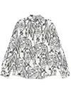 Jacquemus 'la Chemise Simon' White Shirt With All-over Printed Motif In Multicolour