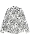 Jacquemus 'la Chemise Simon' White Shirt With All-over Printed Motif In Weiss