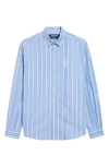 Jacquemus La Chemise Simon Logo Striped Shirt In Jacquard Business Big Log