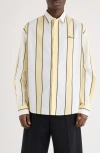 Jacquemus Simon Shirt Buttoned Cuffs Striped Pattern In White