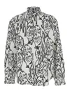 Jacquemus 'la Chemise Simon' White Shirt With All-over Printed Motif In Linen And Viscose Blend Man In White