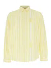 Jacquemus La Chemise Simon Beige Shirt With Classic Collar And All-over Striped Motif In Cotton Man