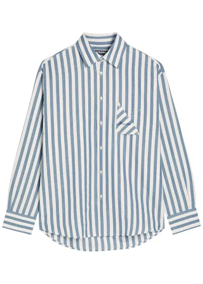 Jacquemus La Chemise Voilier Striped Cotton-blend Shirt In Blue