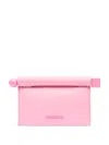 Jacquemus Leather La Petite Pochette Clutch Bag In Pink
