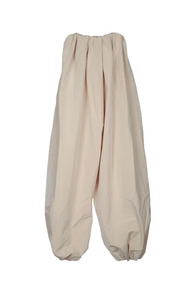 Jacquemus The Gathered Wide Leg Trousers In Neutral