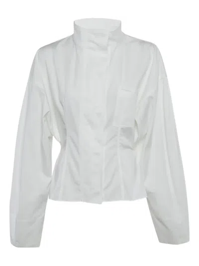 Pre-owned Jacquemus La Croisière Ciro High-neck Long-sleeve Shirt In White