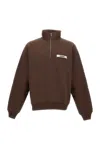 Jacquemus Grosgrain Sweatshirt With Turtleneck In Brown