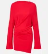 Jacquemus La Mistral Open-back Draped Dress In Red