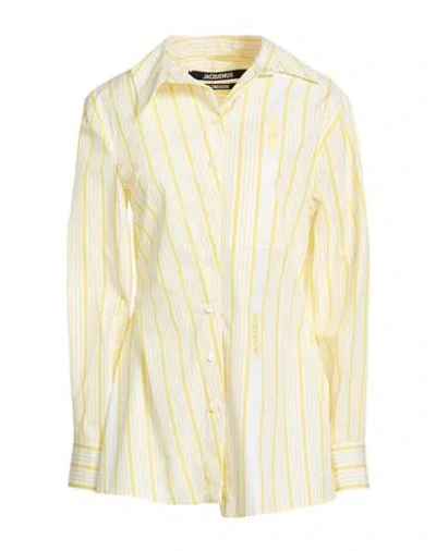 Jacquemus La Croisière Woman Shirt Yellow Size 10 Cotton In Animal Print