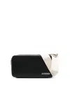 Jacquemus Le Cuerda Canvas-trimmed Leather Messenger Bag In Black