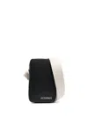 Jacquemus Compact Vertical Bag With Adjustable Strap In Black