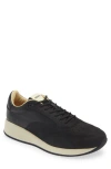 Jacquemus La Daddy Topstitched Leather Low-top Trainers In Black 990