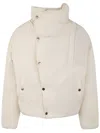 Jacquemus Le Chouchou Buttoned High Neck Down Jacket In Off White