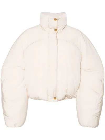 Jacquemus La Doudoune Courte Caraco Down Jacket In Neutral