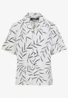 Jacquemus Short-sleeve Abstract Leaf Print Cotton Shirt In White