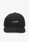 Jacquemus Gadjo Baseball Cap With Logo Plaque In Black