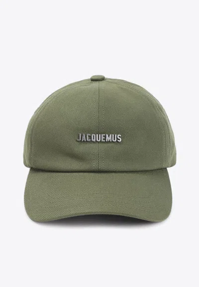 Jacquemus La Gadjo Baseball Cap With Logo In Green