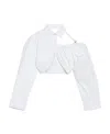 Jacquemus La Galliga Asymmetric Cropped Shirt In White