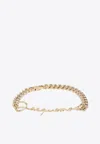Jacquemus Golden-tone Curb Chain Bracelet With Integrated Logo In Gold