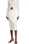 Jacquemus Caraco Tie-detailed Canvas Midi Skirt In White